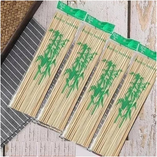 Palillos Para Brochetas Palo De Bambú Madera 25cm 90pzs 