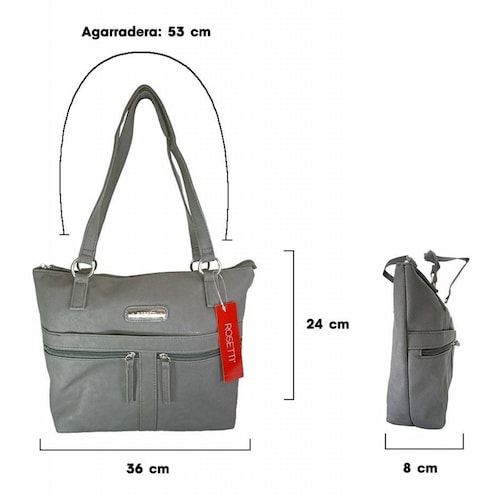 Bolsa Bolso Rosetti De Mano Para Dama Gris oscuro.
