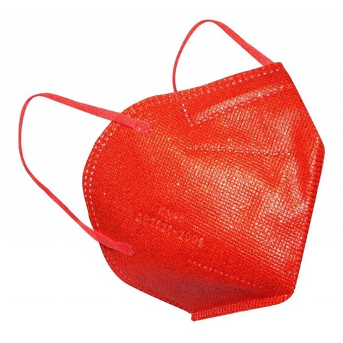 Cubrebocas Kn95 Super Brillantes Colores Metalicos 10pzs Rojo.
