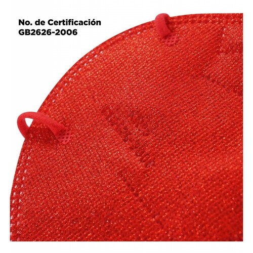 Cubrebocas Kn95 Super Brillantes Colores Metalicos 10pzs Rojo.