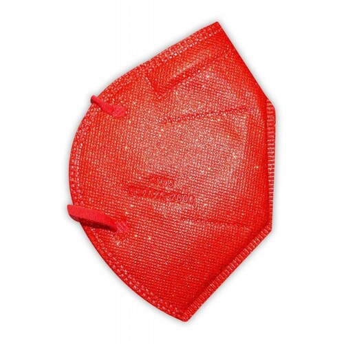 Cubrebocas Kn95 Super Brillantes Colores Metalicos 10pzs Rojo.