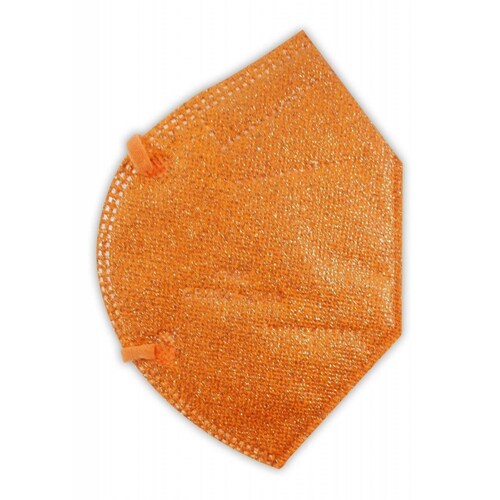 Cubrebocas Kn95 Super Brillantes Colores Metalicos 10pzs Bronce.