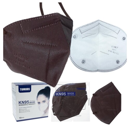 Cubrebocas Kn95 Tomods Mascarillas Certificados Caja 10 Pzs Café Cafe.