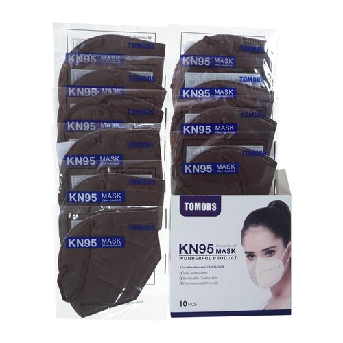 Cubrebocas Kn95 Tomods Mascarillas Certificados Caja 10 Pzs Café Cafe.