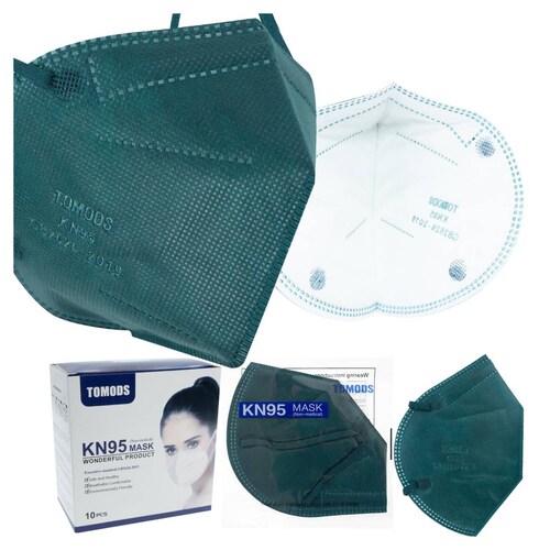 10 Cubrebocas Kn95 Tomods Certificado Con 4 Capas De Protección Para Adulto. Mascarilla Fabricada En Polipropileno, Algodón Y Elástico, Desechables.