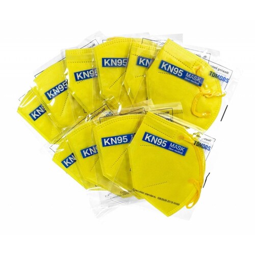 Kn95 Mascarillas Cubrebocas Lavables 13 Pzs Colores Tomods Amarillo.