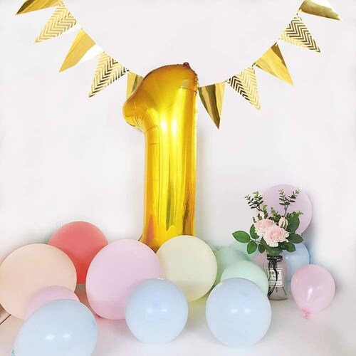 Numero Globo Metalico Plata Dorado Grande 82cm Decoracion Número 4 Dorado