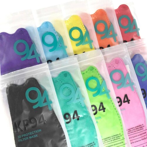 Cubrebocas Kf94 Mascarillas 3d Colores 10pzs Filtración 94% Colores Mixtos 2.