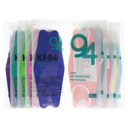 Cubrebocas Kf94 Mascarillas 3d Colores 10pzs Filtración 94% Colores Mixtos 2.