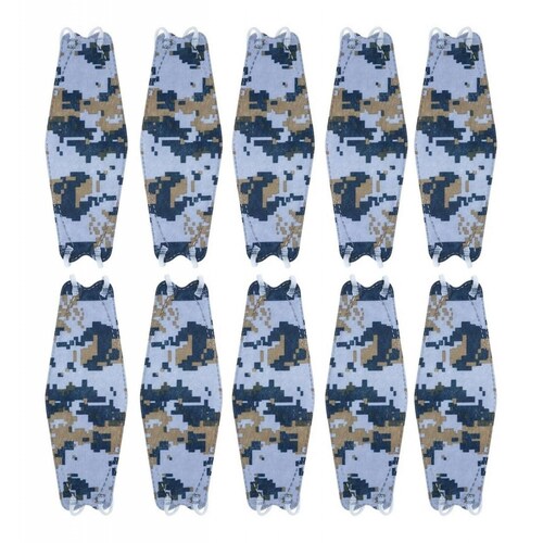 Cubrebocas Kf94 Infantil Mascarillas De Niño 10 Pzs Camuflaje Azul.
