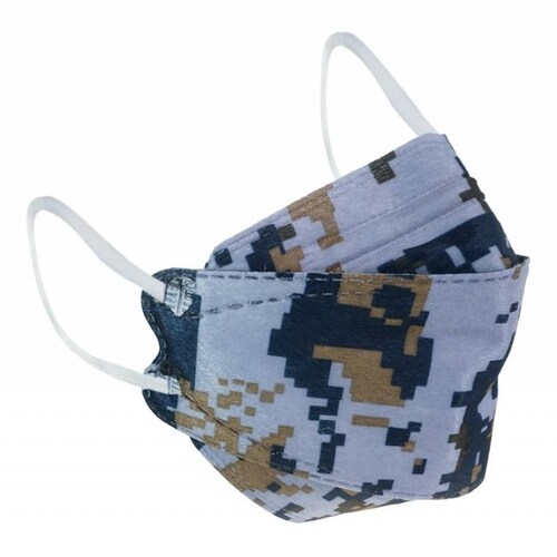 Cubrebocas Kf94 Infantil Mascarillas De Niño 10 Pzs Camuflaje Azul.