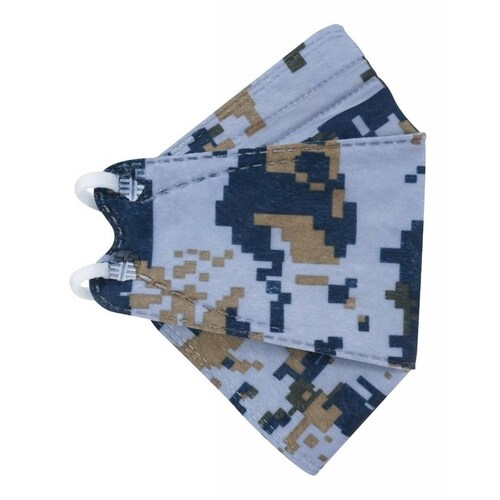 Cubrebocas Kf94 Infantil Mascarillas De Niño 10 Pzs Camuflaje Azul.