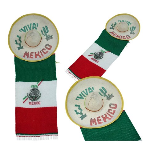 Adorno Patrio Sombrero Viva México Tricolor 10pz .