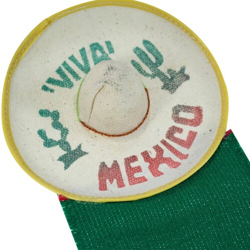 Adorno Patrio Sombrero Viva México Tricolor 10pz .