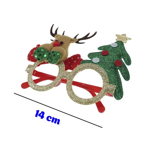Lentes Navideños Santa Reno y Muñeco de Nieve 6 piezas Multicolor