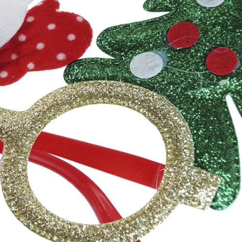 Lentes Navideños Santa Reno y Muñeco de Nieve 6 piezas Multicolor