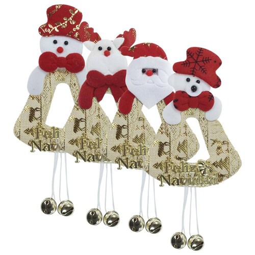 Adornos Navideños Muñeco Campana Arbol Navidad 8pz 