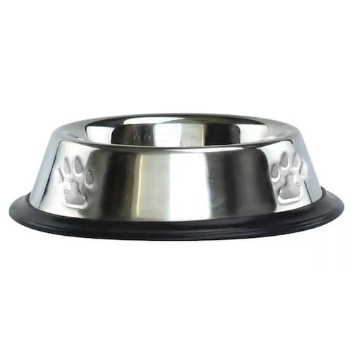 Plato y Correa para Perro o Mascota Chica Negro.