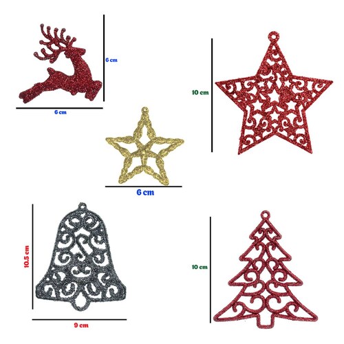 Adornos Navideños Diamantados Para Arbol Navidad 22 pz 