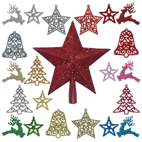 Adornos Navideños Diamantados Para Arbol Navidad 22 pz 
