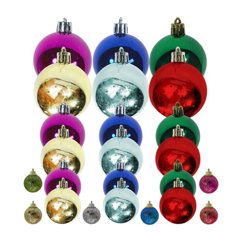 Esferas Navideñas de Tamaños Mixtos 60pz 