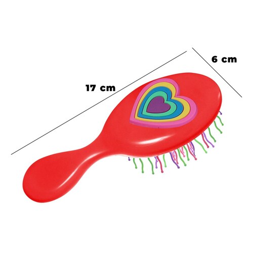 Extensiones De Cabello Mechas De Colores Para Niña y Cepillo 11pz Rojo.