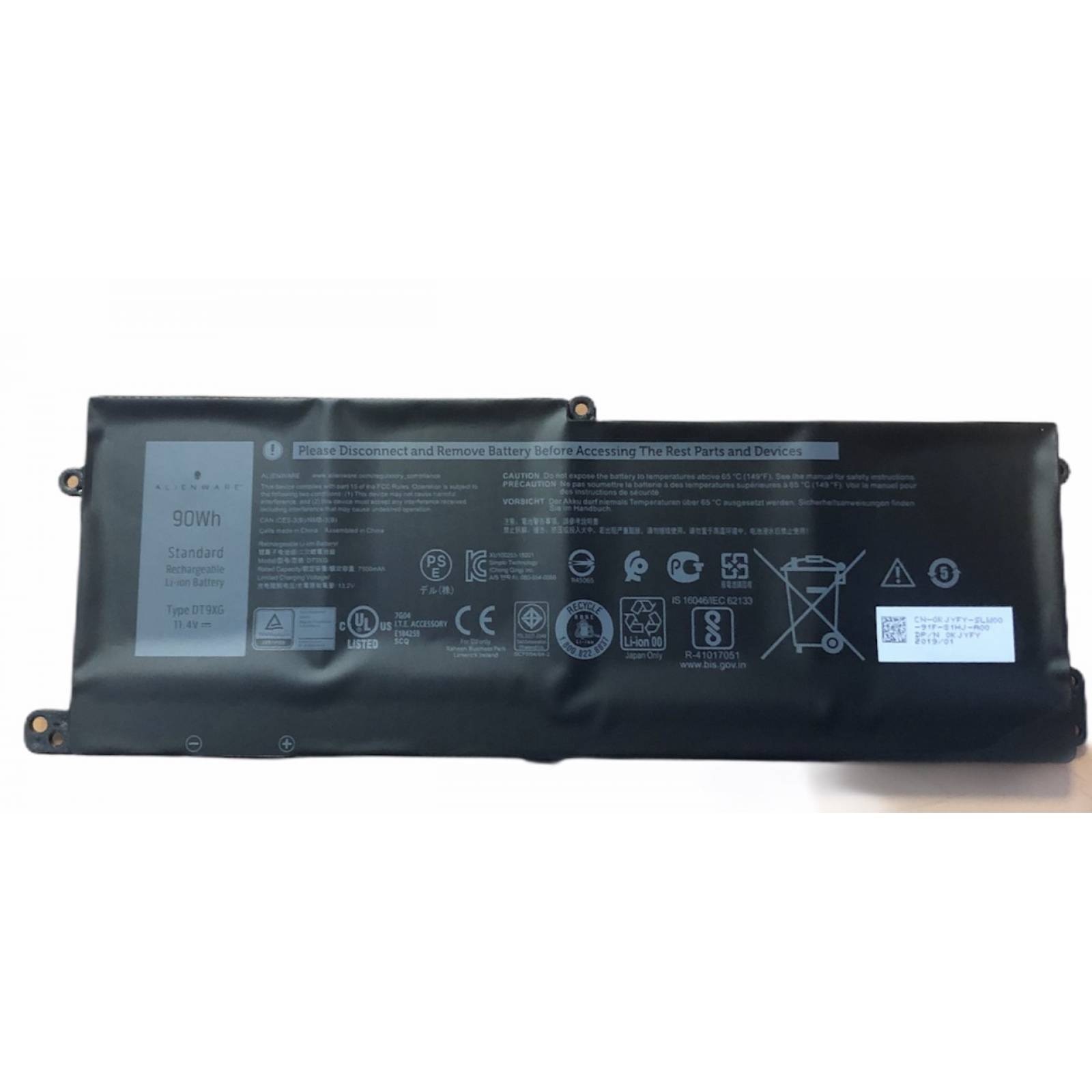 Batterie Pour Dell Alienware Area-51m R1/R2 – 11,4 V, 90 Wh (7895 MAh), Compatible DT9XG, 0KJYFY, P38E