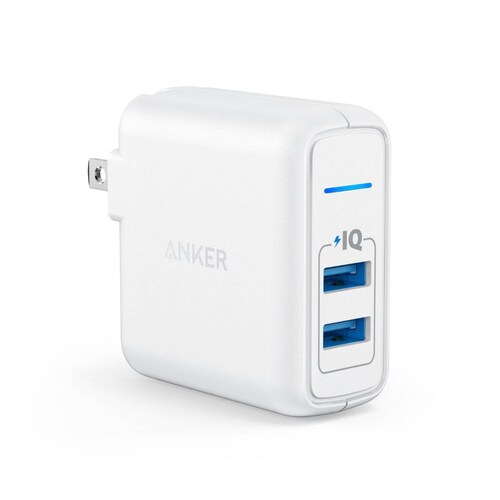 Cargador de Pared Anker Powerport Elite 2, USB 2 Puertos Carga Rápida 24 W - Blanco