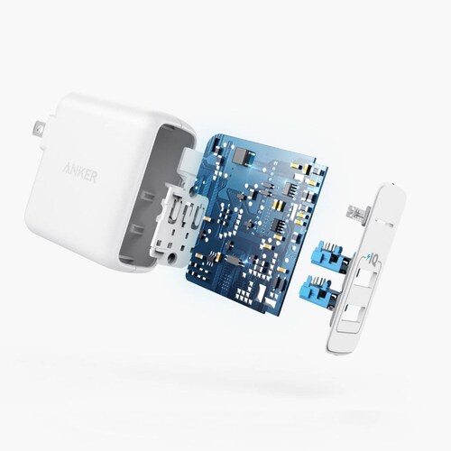 Cargador de Pared Anker Powerport Elite 2, USB 2 Puertos Carga Rápida 24 W - Blanco