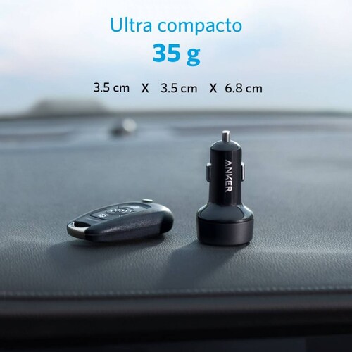 Cargador Carro Anker PowerDrive PD+ USB-C Carga Rápida 24W Iphone 13/12/11 