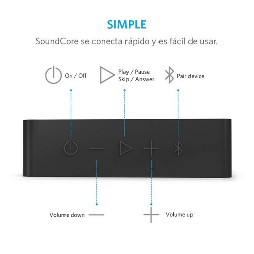 Bocina Bluetooth Soundcore Anker SoundCore Potencia 12W 24 Horas