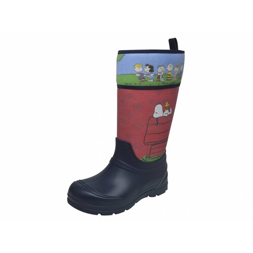 Bota de lluvia para NiÃ±o Snoopy Peanuts Licencia 100% Oficial Azul Marino/Rojo PN-1217-MX