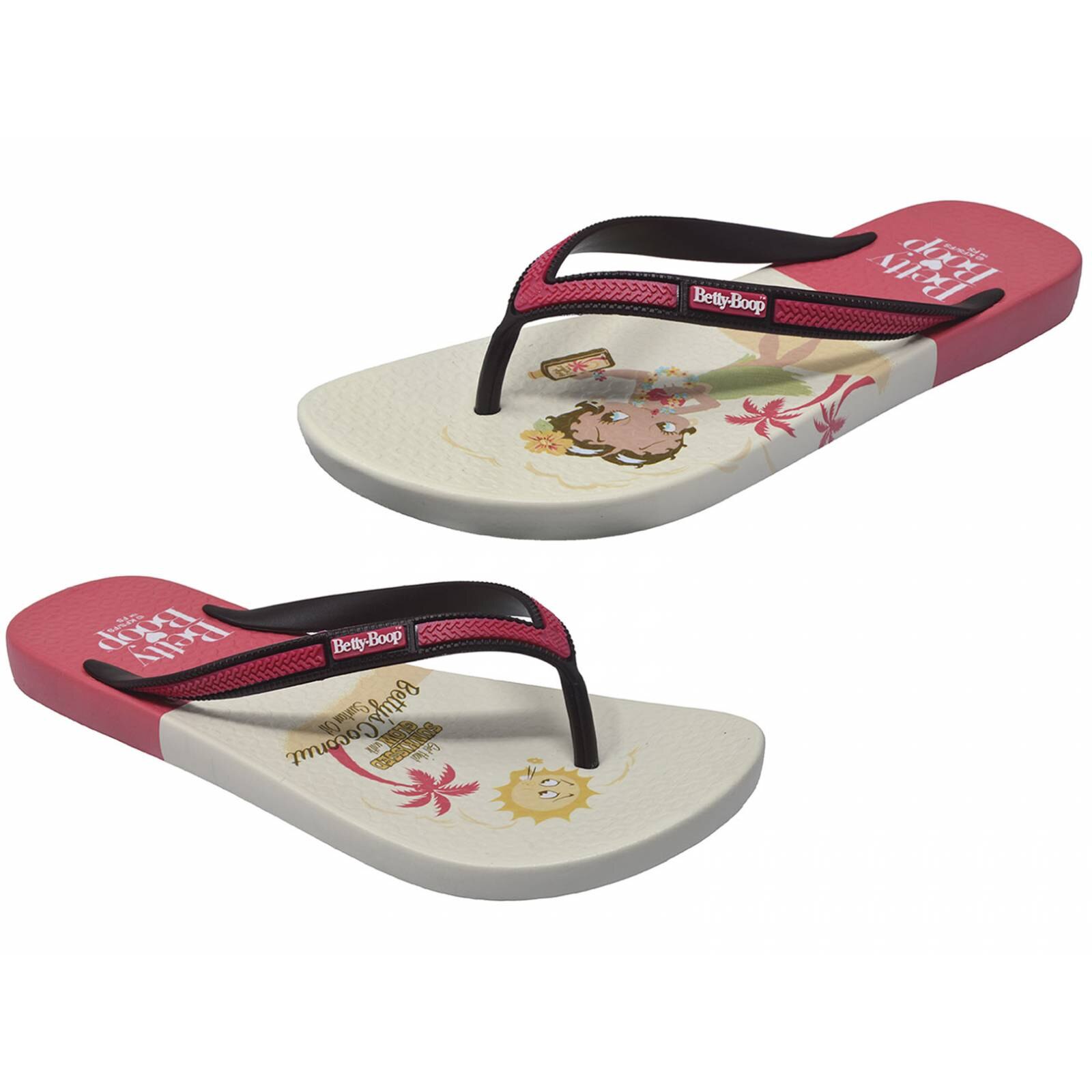 Sandalia para dama flat betty boop 100% oficial coral/cafÃ© bb-3133-fc -  Sears