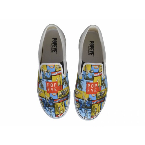 Tenis para Caballero Slip-on Popeye Blanco PP-70875-HC-G