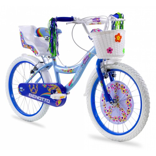 Bicicleta Benotto Cross Flower Power R20 1v. Niña Frenos V Azul Frio