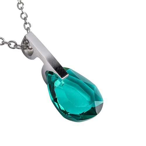 Collar Amber Plata - Verde Esmeralda UNITALLA.