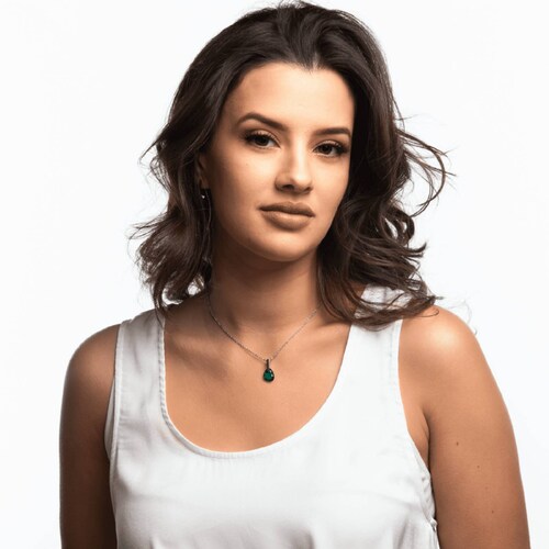 Collar Amber Plata - Verde Esmeralda UNITALLA.