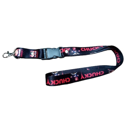 Lanyard Chucky, el muñeco diabolico, pericula, serie, Cinta para llaves, Cinta para credencial, Marca Bisonte skate.