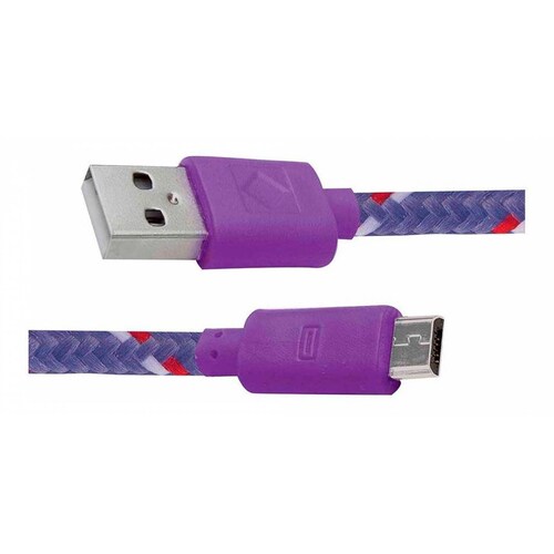 Cable Us -micro Usb (v8) Green Leaf Clip Organizador 18-1413 Violeta