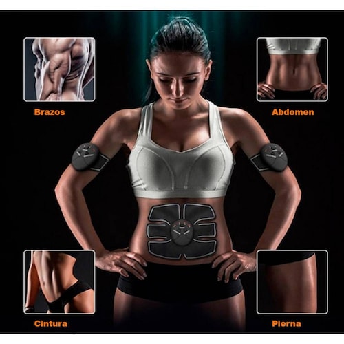 Electroestimulador Muscular recargable abdomen profesional Custom Gris
