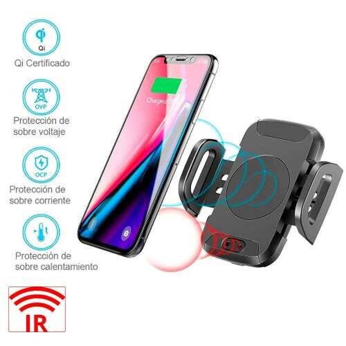 Cargador Inalambrico Vak 113a Motorizado Celular Auto Iphone 