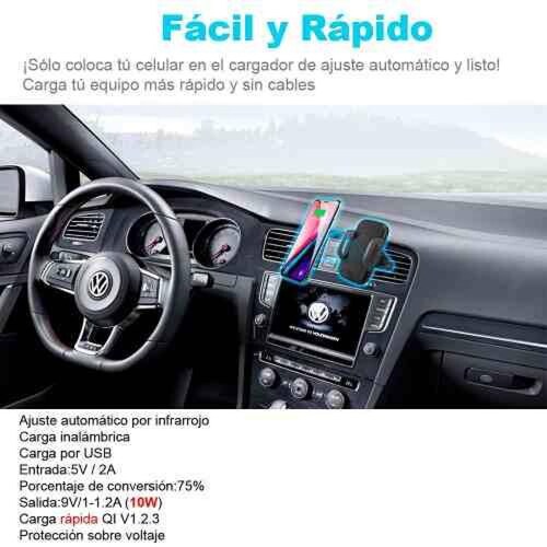 Cargador Inalambrico Vak 113a Motorizado Celular Auto Iphone 