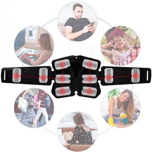 Electro Estimulador Muscular 06 Vak Ems PRO Pad Abdominales CINTURA .