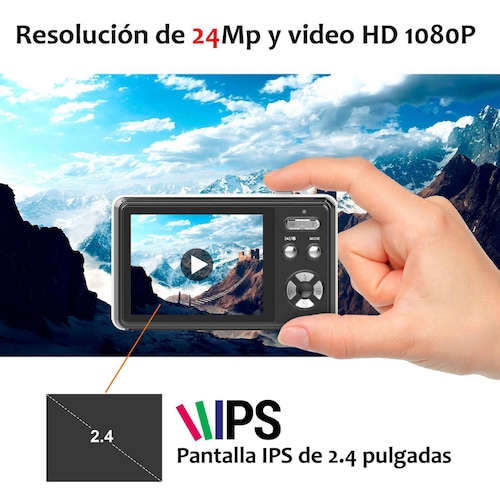 Camara digital VAK VD-AF 24Mp video 1080p Pantalla IPS 32GB 
