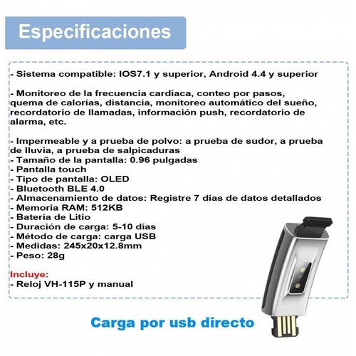 Reloj Smartwatch Vak 115 Podometro Bluetooth Sueño Musica .