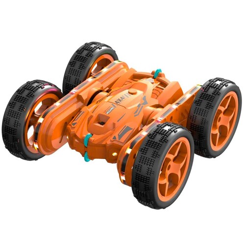 Carro eléctrico Vak 1842 doble lado Todo Terreno luces trucos control Naranja.