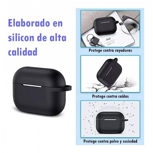 Funda Silicon Para AirPods Pro Gadget Collection Mx Con Gancho Blanco