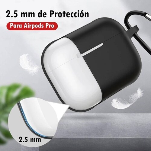 Funda Silicon Para AirPods Pro Gadget Collection Mx Con Gancho Gris oscuro