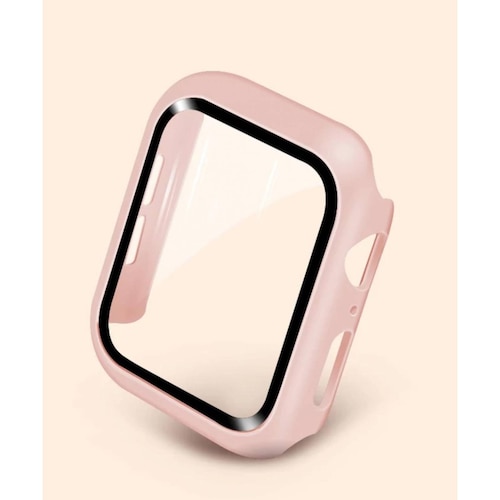 Funda con cristal templado para Apple Watch Todas las Series 40MM ROSA GOLD