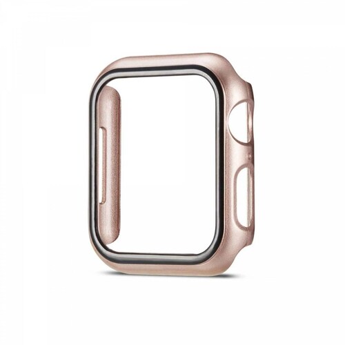 Funda con cristal templado para Apple Watch 38MM ROSA GOLD
